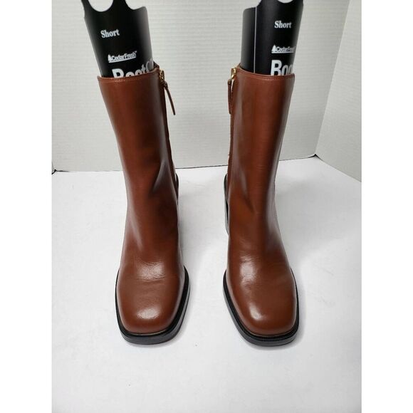 Franco Sarto Paula Dressy Boot Size10 Brown Chelsea Booties Square toes Comfort - Picture 1 of 14